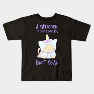 Cute Kitty Cat Unicorn - Kawaii Caticorn Kids T-Shirt